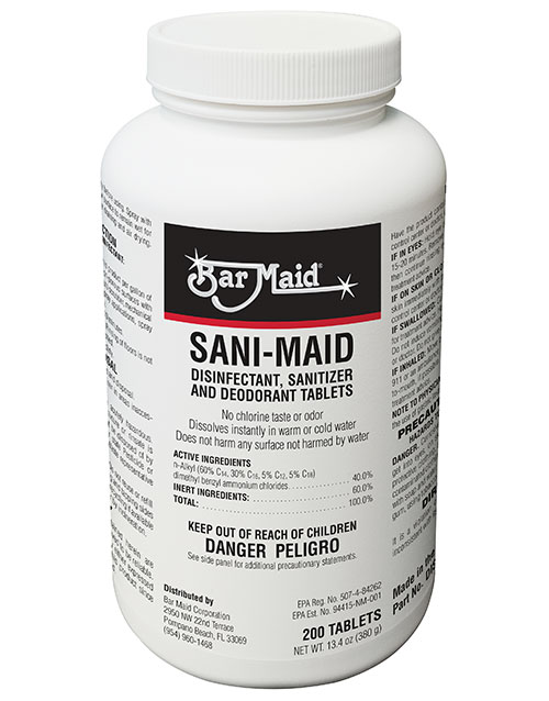 SANI-MAID Disinfectant, Sanitizer and Deodorant Tablets Bottle